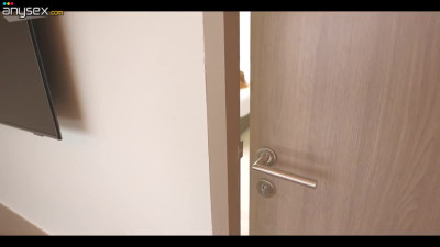 A horny hotel cleaner has sex with an outstanding beauty who were masturbating in her room