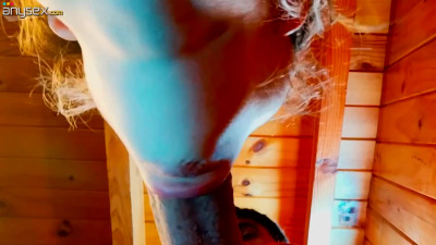 Young Keila Bassi casually makes a slobbery blowjob while eating a big dick.