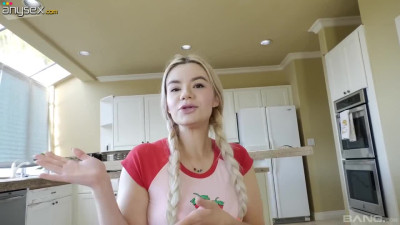 Cute blonde Angelica Coralvine is playing with her sstepdad's cock