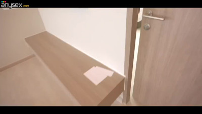 Making the slim beauty Diana Rider comfortable during a hotel clean-up