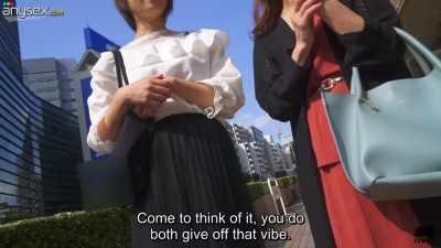 Two japanese MILFs don't mind showing their tits on camera for money