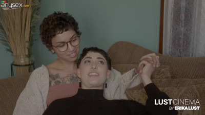 Sexy Tattooed Short-haired Lezzies Decide to Try a Dick In Passionate FFM 3-some