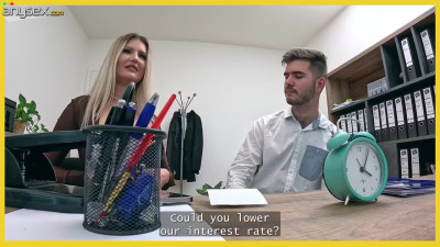 Blonde Czech fucked in the office to pay for cuckold's loan
