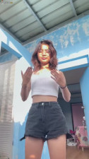 Teen asian girl shows off her skinny body