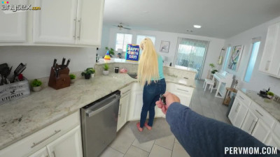 POV fuck with perv Blonde step-mom Bree Brooks cumming on her body