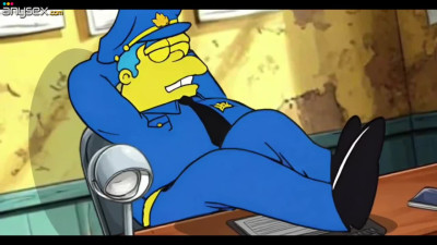 Corrupt police chief Wickham is making Marge work on his dick - Animation
